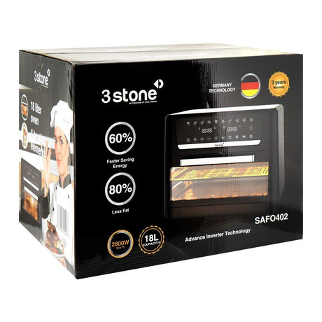 3Stone Air Fryer With Oven 18 Liter 2800W SAFO402 at Zubaidas Homestore
