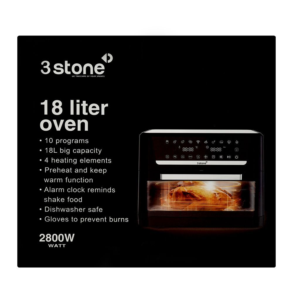 3Stone Air Fryer With Oven 18 Liter 2800W SAFO402 at Zubaidas Online Homestore Pakistan