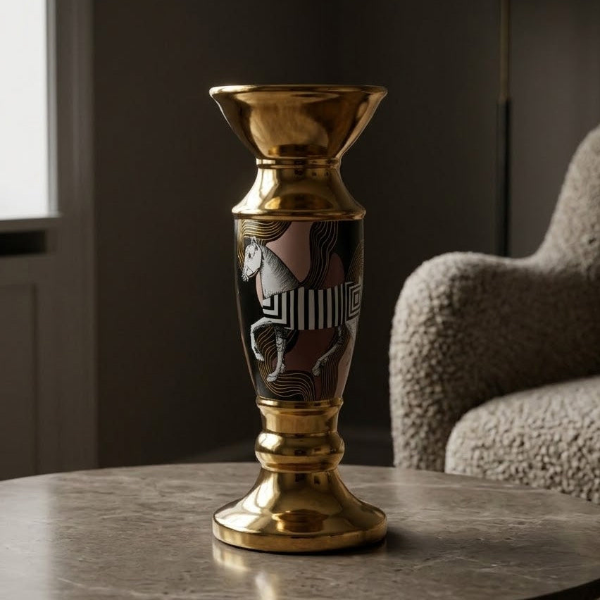 Zebra Graphic Ceramic Candle Holder at Zubaidas Homestore