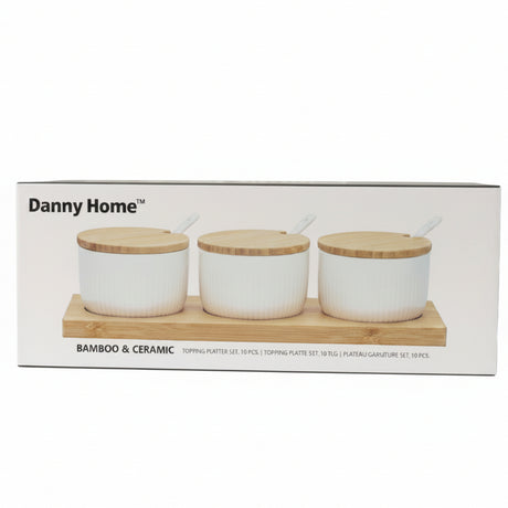 Danny Home 10 Pcs Seasoning Jar Set with Bamboo Tray at Zubaidas Homestore Pakistan