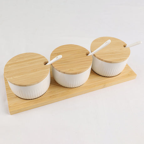 Danny Home 10 Pcs Seasoning Jar Set with Bamboo Tray. Best Homestore for Home Shopping