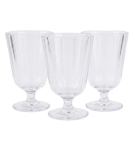 Danny Home 3pcs Ribbed Stemmed Glass Set  190ml at Zubaidas Homestore