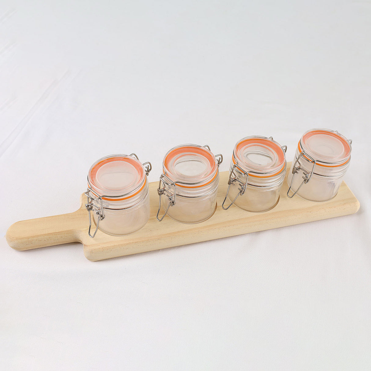 Danny Home 5 Pieces Glass Clip Top Spice Jar Set. Best Homestore for Home Shopping