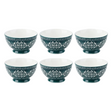 Danny Home 6Pcs Ceramic Bowl Green Vintage 13cm at Zubaidas Homestore Pakistan