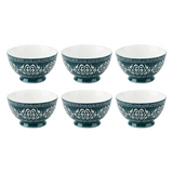 Danny Home 6Pcs Ceramic Bowl Green Vintage 13cm at Zubaidas Homestore Pakistan