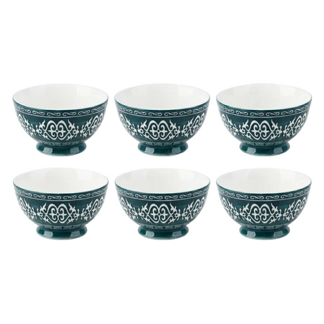 Danny Home 6Pcs Ceramic Bowl Green Vintage 13cm at Zubaidas Homestore Pakistan