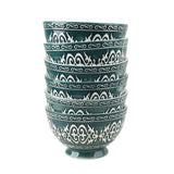 Danny Home 6Pcs Ceramic Bowl Green Vintage 13cm. Best Homestore In Pakistan