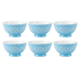 Danny Home 6Pcs Ceramic Bowl Sky Blue Vintage 13cm at Zubaidas Homestore Pakistan