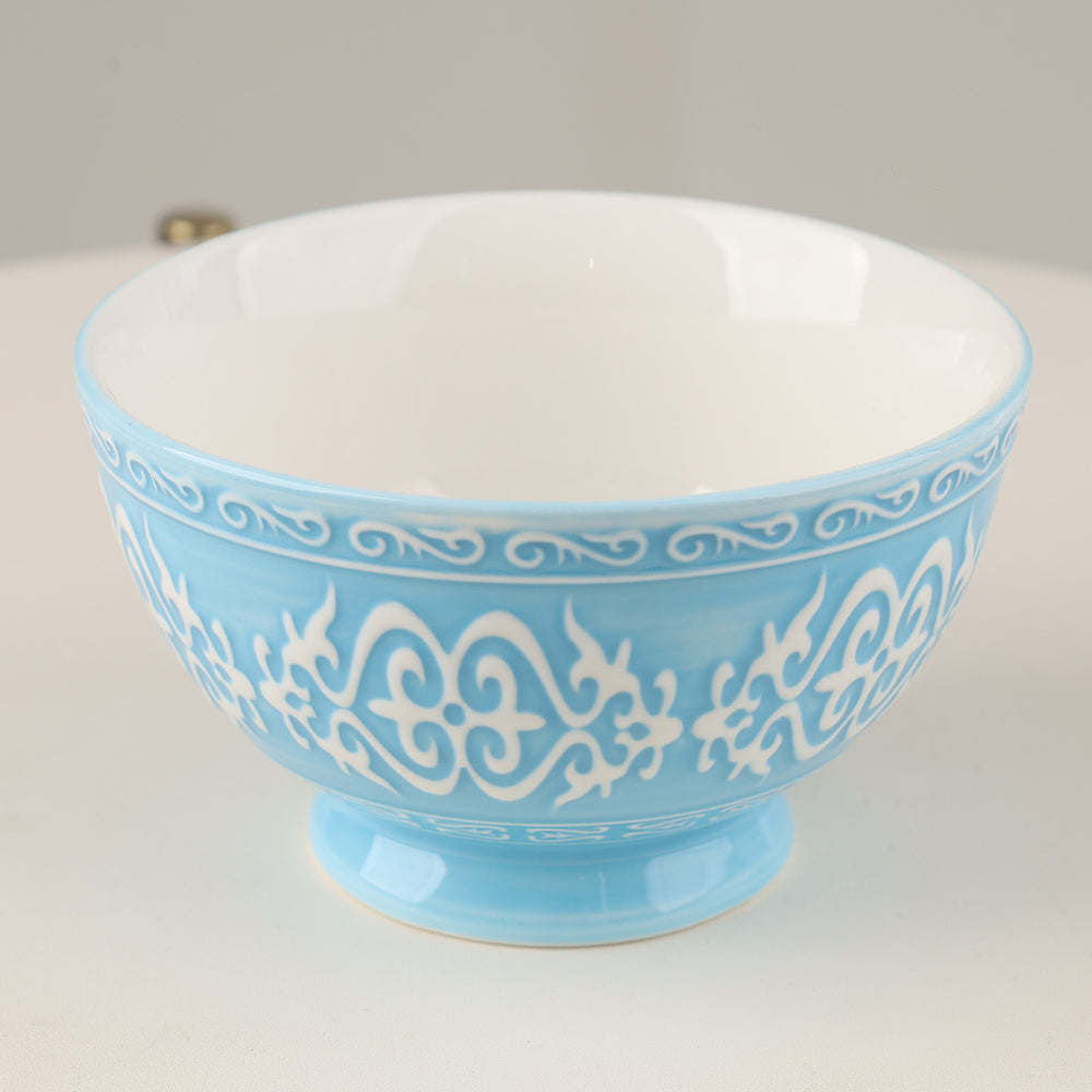 Danny Home 6Pcs Ceramic Bowl Sky Blue Vintage 13cm. Best Homestore for Home Shopping
