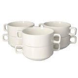 Danny Home 6Pcs Ceramic Soup Bowl Set Double Handle 14cm. No 1 Homestore in Pakistan