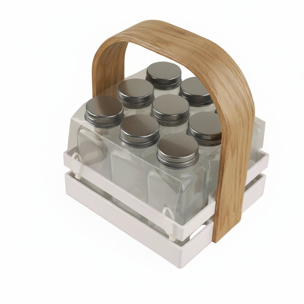 Danny Home 9 Pieces Spice Jar with Rack holder at Zubaidas Homestore Best Place for Home Shopping 