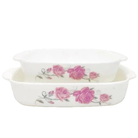 Danny Home Casserole Baking Dish 2 Pieces Red Rose Floral at Zubaidas Homestore Pakistan