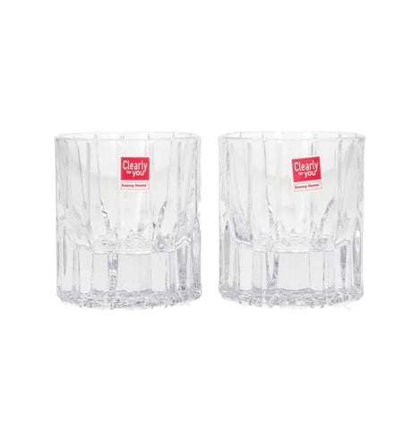 Danny Home Clear Engraved Glass Set of 2pcs 200ml at Zubaidas Homestore Best for Home Shopppig