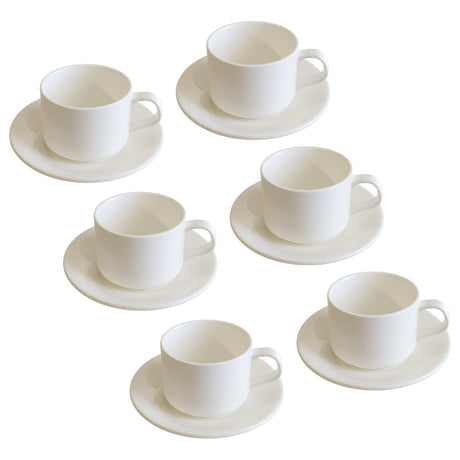 Danny Home Cup and Saucer Set 6 Pieces Ceramic White at Zubaidas Homestore Pakistan