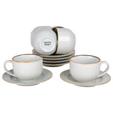 Danny Home Cup and Saucer Set 6 Pieces Celadon Speckled with Reactive Rim at Zubaidas Homestore Pakistan