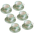 Danny Home Cup and Saucer Set 6 Pieces Green Leaf at Zubaidas Homestore Pakistan