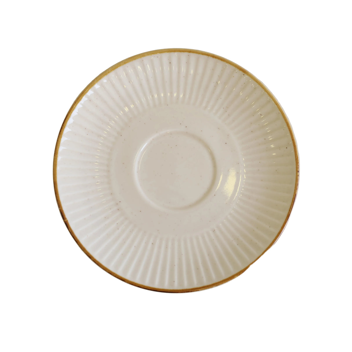 Danny Home Cup and Saucer Set 6 Pieces Ribbed Ceramic with Golden Rim. No 1 Home store for Home Shopping