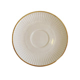 Danny Home Cup and Saucer Set 6 Pieces Ribbed Ceramic with Golden Rim. No 1 Home store for Home Shopping
