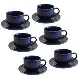 Danny Home Cup and Saucer Set 6 Pieces Solid Gloss Navy at Zubaidas Homestore Pakistan