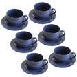 Danny Home Cup and Saucer Set 6 Pieces Solid Satin Denim Blue at Zubaidas Homestore Pakistan