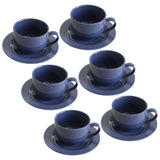 Danny Home Cup and Saucer Set 6 Pieces Solid Satin Denim Blue at Zubaidas Homestore Pakistan