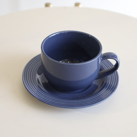 Danny Home Cup and Saucer Set 6 Pieces Solid Satin Denim Blue. Number 1 Homestore in Pakistan