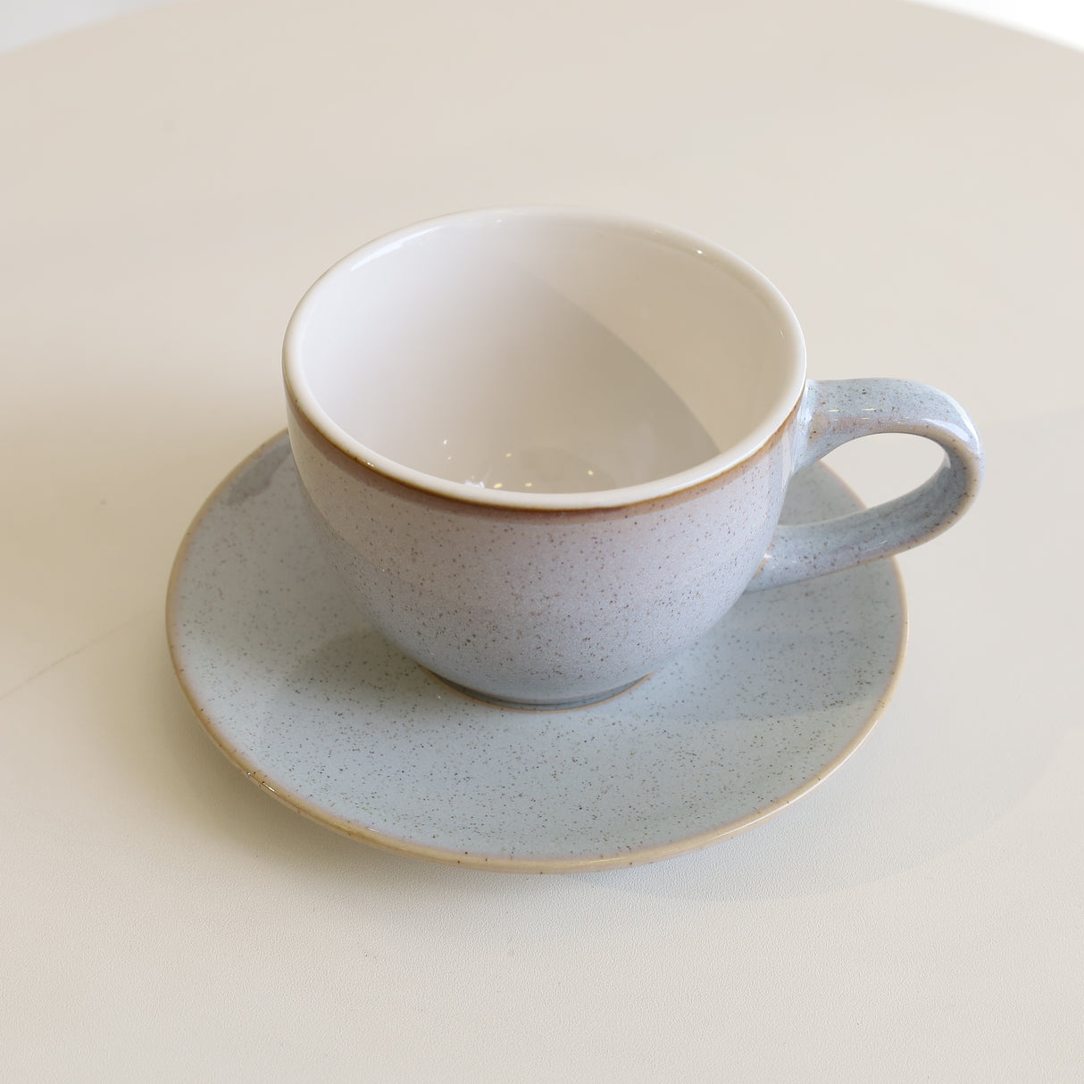 Danny Home Cup and Saucer Set 6 Pieces Speckled Light Blue Stoneware. Best Homestore in Pakistan