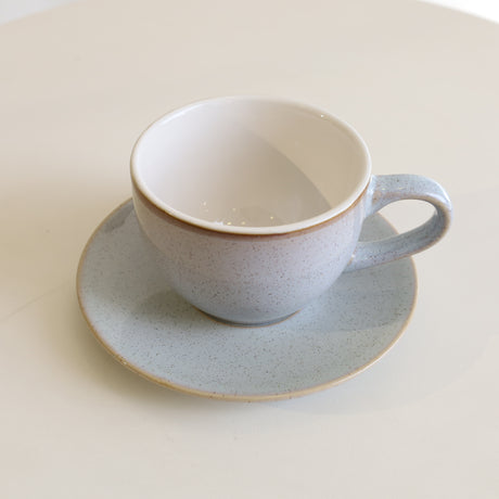 Danny Home Cup and Saucer Set 6 Pieces Speckled Light Blue Stoneware. Best Homestore in Pakistan