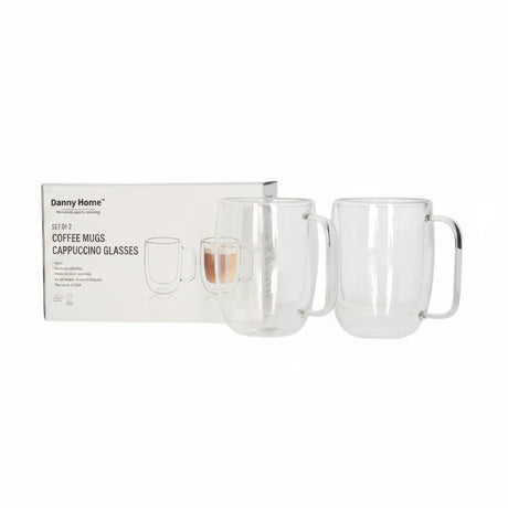 Danny Home Double Walled Glass Mug with Handle 200ml at Zubaidas Homestore