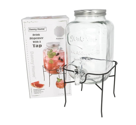 Danny Home Glass Dispenser With Tap and Stand 2pcs at Zubaidas Homestore