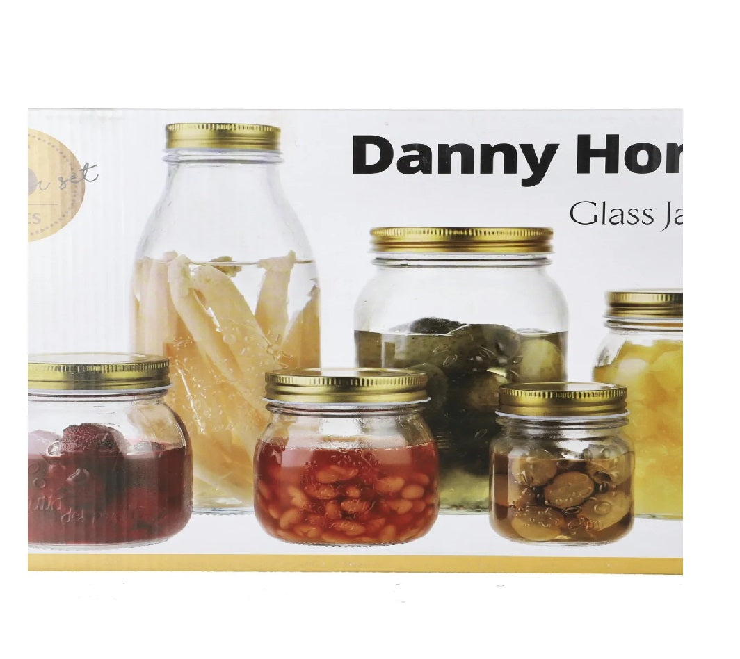 Danny Home Glass Storage Pickle Jar Set 6pcs at Zubaidas Homestore Best for Home Shopping