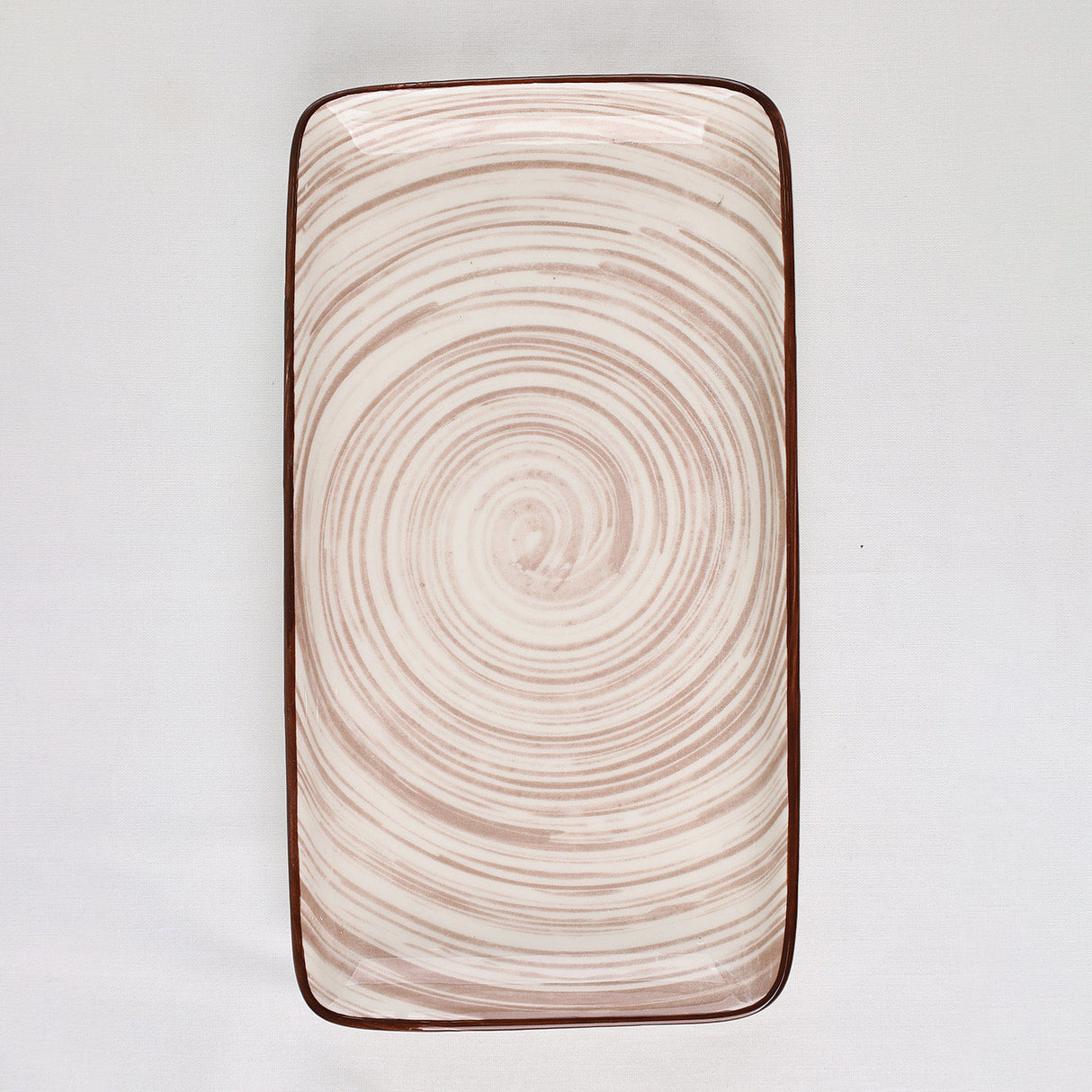 Danny Home Rectangular Platter Brown Swirl Pattern 20cm. Best Homestore for Home Shopping