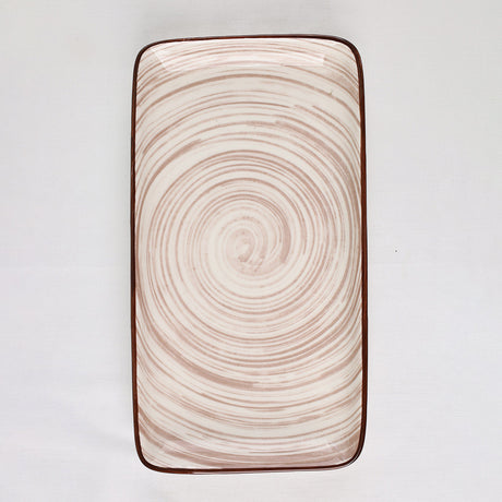 Danny Home Rectangular Platter Brown Swirl Pattern 20cm. Best Homestore for Home Shopping