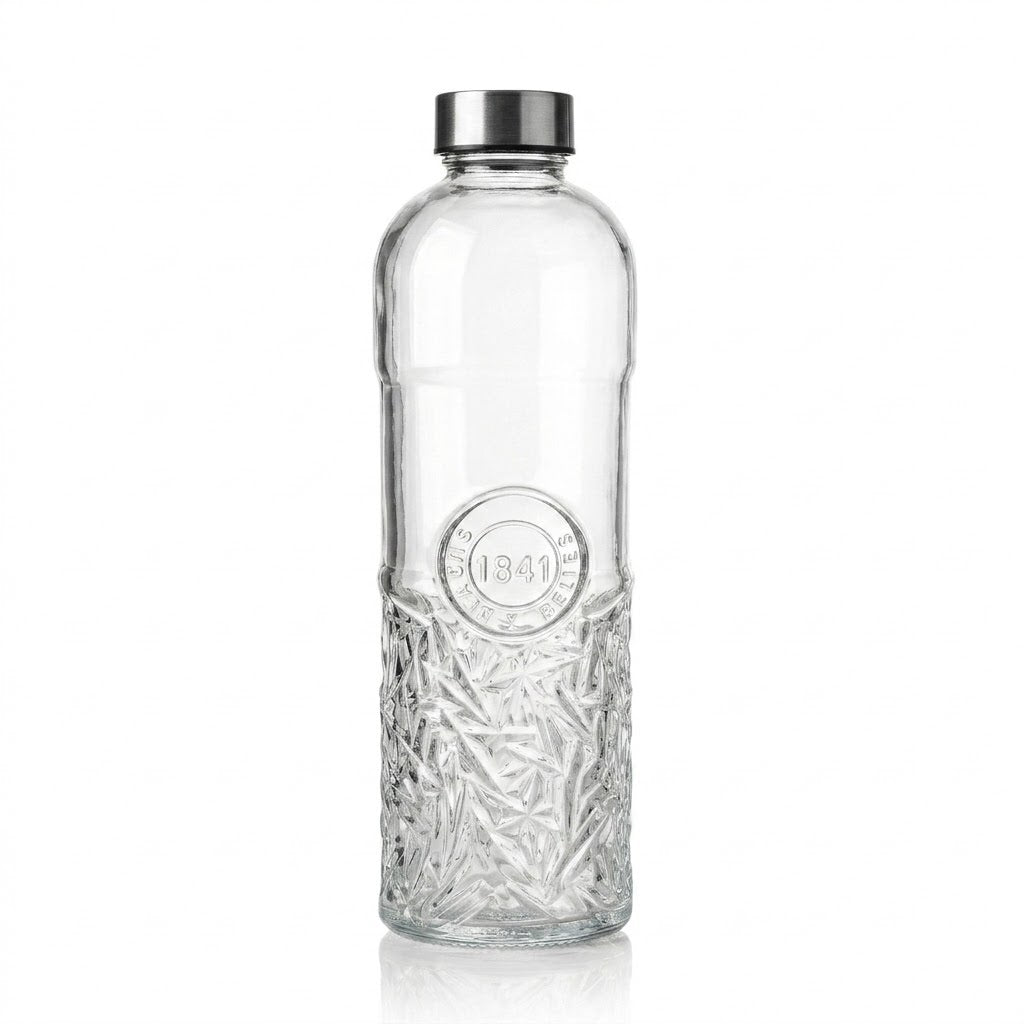 Danny Home Textured Embossed Glass Bottle 1000ml at Zubaidas Homestore