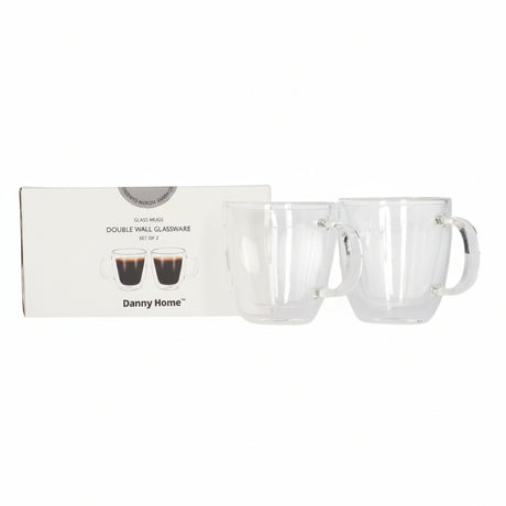 Danny Home Double Walled Glass Mug with Handle 150ml at Zubaidas Homestore