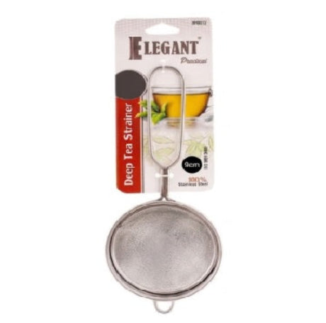 Elegant Deep Tea Strainer 9cm Stainless Steel at Zubaidas Homestore