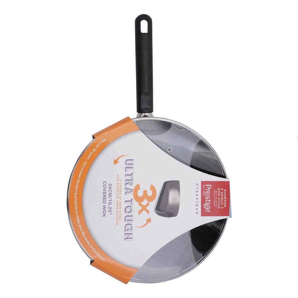 Prestige Classique Covered Wok Pan Non-Stick 26cm at Zubaidas Homestore