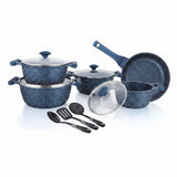 Prestige Essentials Granite 12 Piece Non-Stick Cast Aluminium Cookware Set Blue at Zubaidas Homestore