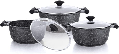 Shop the Prestige Essentials Granite 6 Piece Non-Stick Cast Aluminium Cookware Set Black at Zubaidas Homestore  Pakistan’s Trusted Home Shopping Store