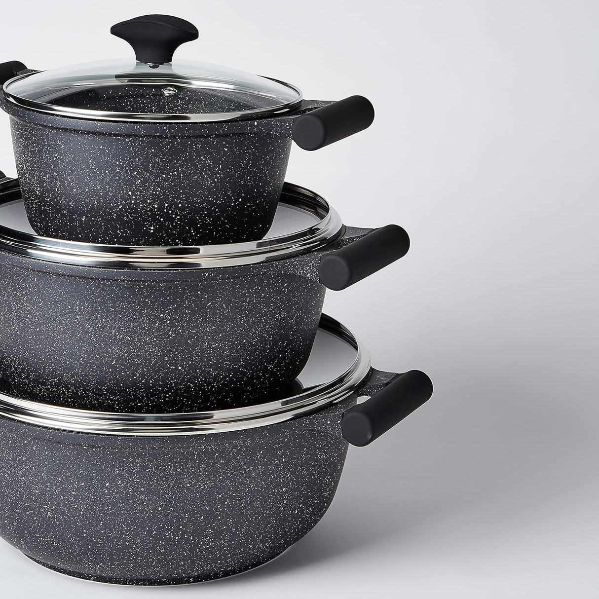 Prestige Essentials Granite 6 Piece Non-Stick Cast Aluminium Cookware Set . Shop Online at Zubaidas Homestore Pakistan