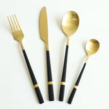 Stainless Steel 24 Piece Cutlery Set Golden Black HB-A01-3B. Best Destination for Home Shopping