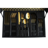 Stainless Steel 24 Piece Cutlery Set Black Golden. Number 1 Homestore In Pakistan