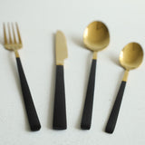 Stainless Steel 24 Piece Cutlery Set Black Golden. #1 Homestore In Pakistan