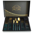 Stainless Steel 24 Piece Cutlery Set Green Golden at Zubaidas Homestore Pakistan