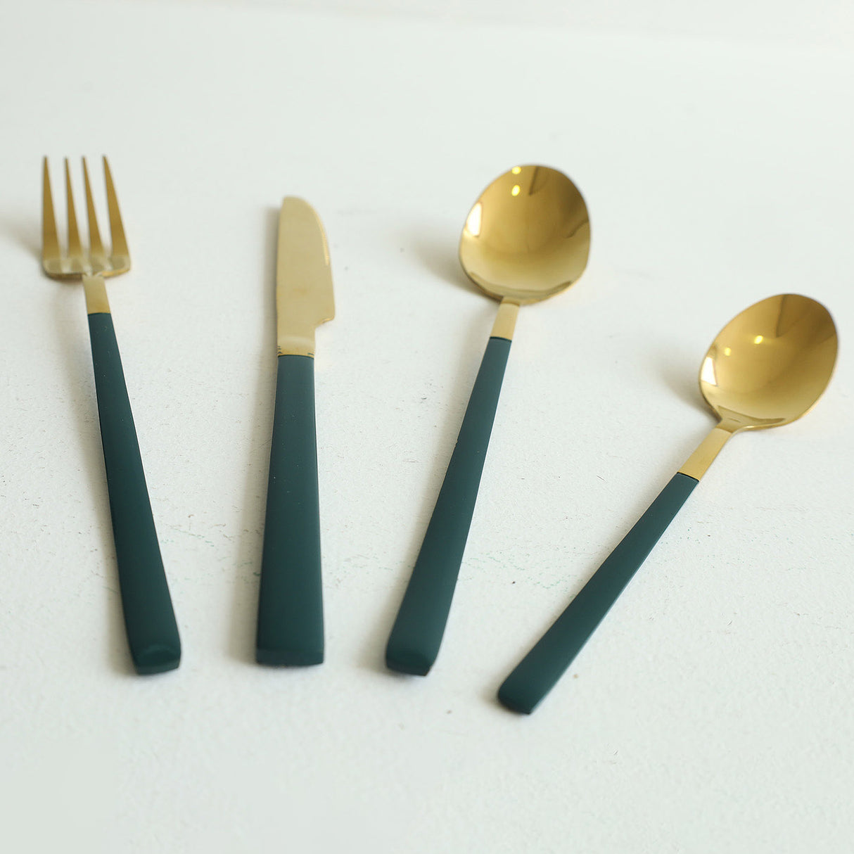 Stainless Steel 24 Piece Cutlery Set Green Golden. No1 Homestore For Home Shopping 