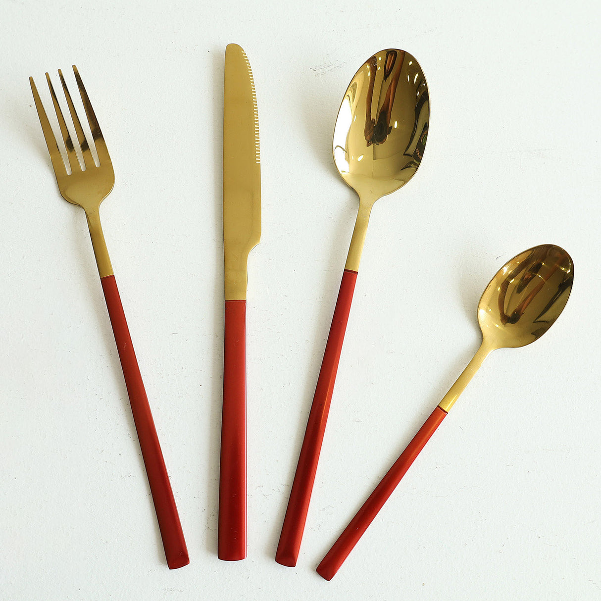 Stainless Steel 24 Piece Cutlery Set Red Golden. Best Homestore in Pakistan