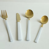 Stainless Steel 24 Piece Cutlery Set White Golden. Best Destination for Home Shopping