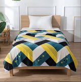 Plushmink Multicolor Geometric Pattern Winter Blanket Single Bed Size at Zubaidas Homestore
