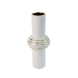 Aayat White and Gold Ribbed Ceramic Vase at Zubaidas Homestore Pakistan