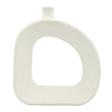 Abstract Ribbed Ceramic Vase White at Zubaidas Homestore Pakistan